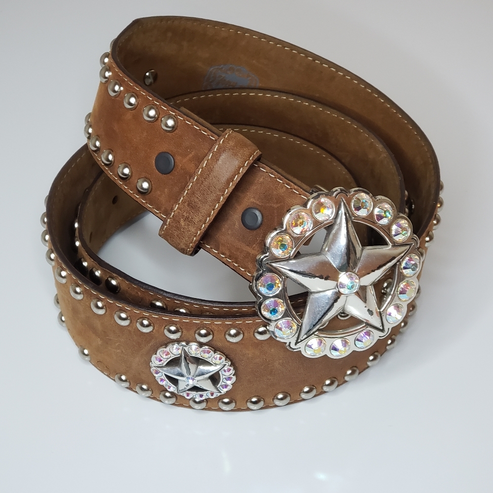 Tony Lama Texas Star Leather Belt size 38 - Picture 5 of 16